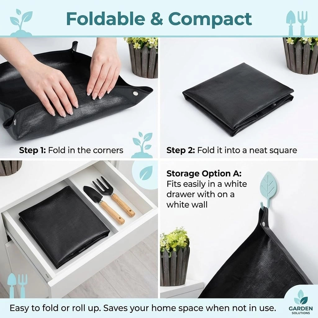 Tappeto in materiale plastico, dimensioni 100x100 cm, impermeabile, colore nero, ideale per il giardinaggio