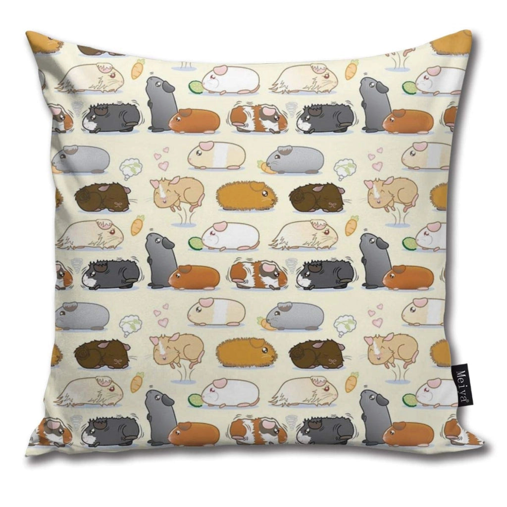 Cuscino decorativo, 45x45 cm, cotone, motivo con coniglietti, confezione da 2 pezzi