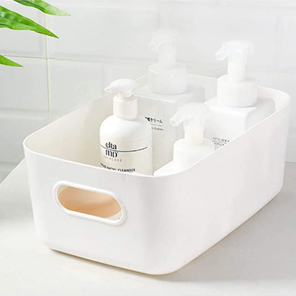 Cesti portaoggetti in plastica, set da 3, colore bianco, 3 diverse dimensioni