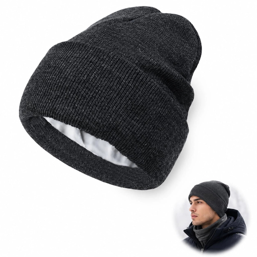 Set di 2 berretti invernali – bordeaux e grigio scuro, unisex, morbidi e caldi