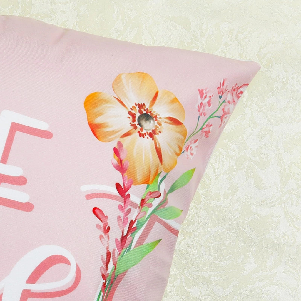 4 federe per cuscini in velluto, motivo fiori rosa, 45x45 cm, per divano e soggiorno
