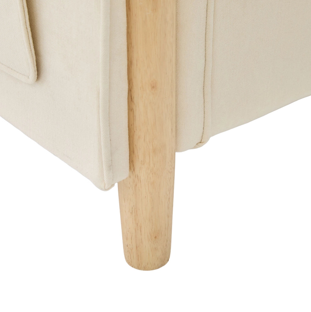 Divano modulare a 4 posti in ciniglia beige con 2 pouf contenitore