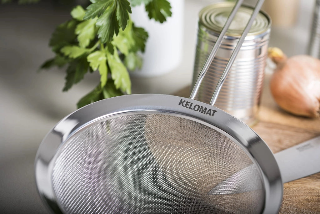 Setaccio da cucina in acciaio inossidabile, diametro 20 cm, a doppia maglia