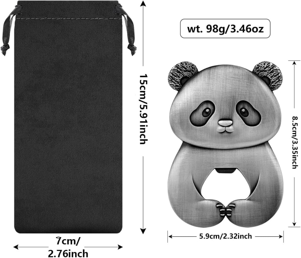 Aperitivo a forma di panda, argento, zinco, 105 g