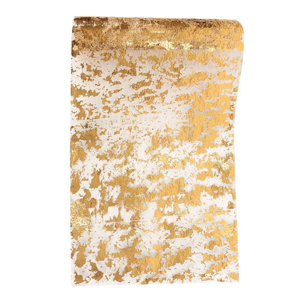 Tovaglia dorata, 28 cm x 10 m, in poliestere, con paillettes scintillanti