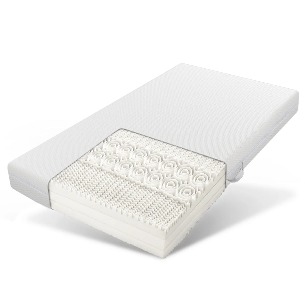 Letto imbottito bambini 90x200 rosa e bianco in PU con LED e materasso