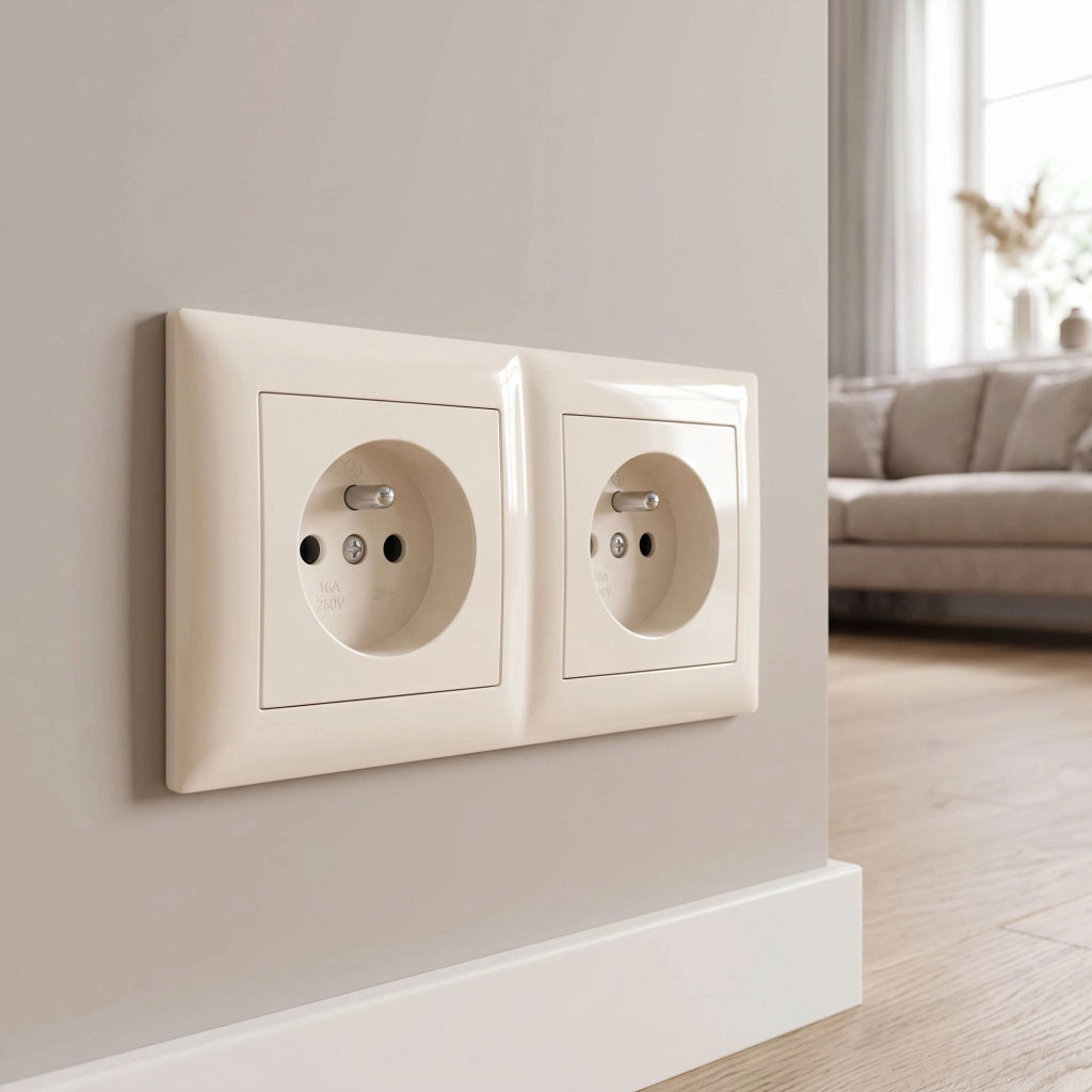 Placca Doppia Per Prese Oste Jnh014-2f Beige