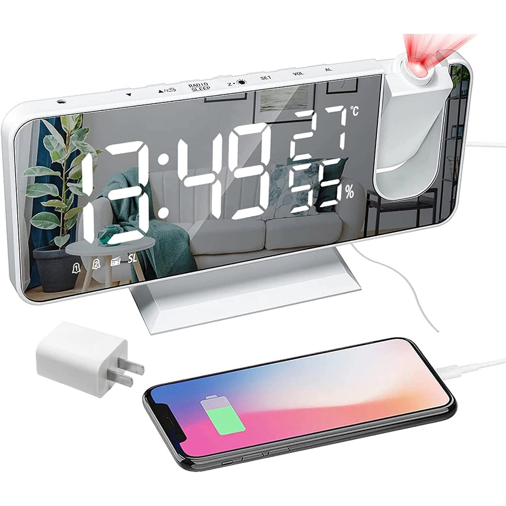 Sveglia digitale con radio FM, proiezione e display LED