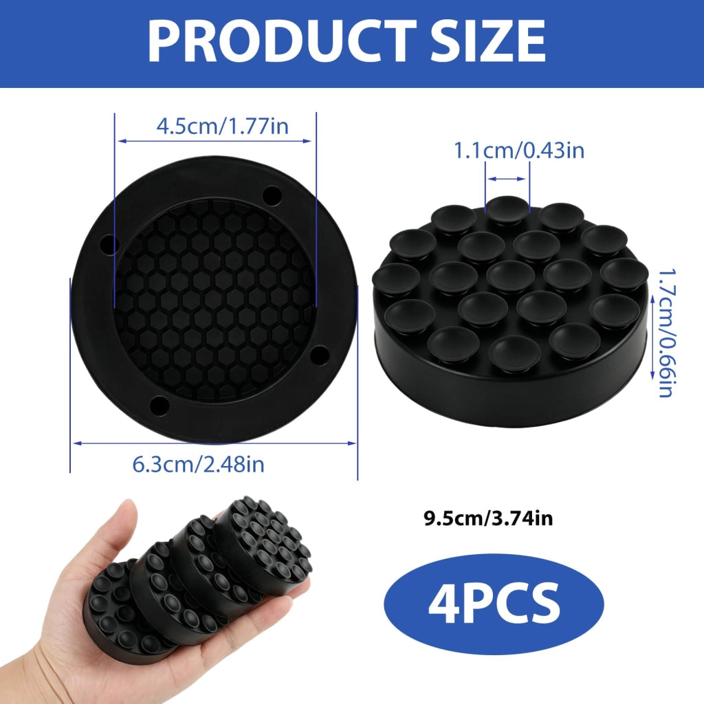 Set di 4 tappetini antivibranti in silicone per lavatrice, altezza 1,3 cm