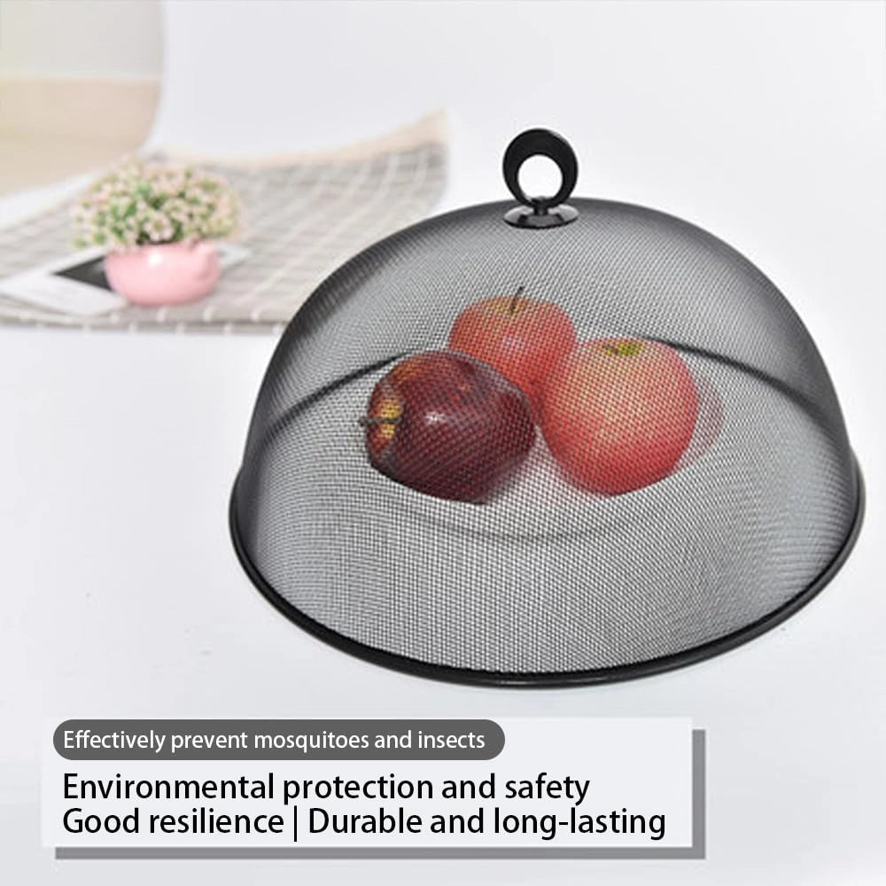Coperchi in metallo per alimenti, 2 pezzi, rotondi, diametro 30 cm, con manico, colore nero