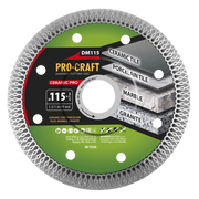 Disco diamantato Ceramic PRO Procraft DM115, Ø 115 mm, spessore 1,2 mm, per taglio a umido