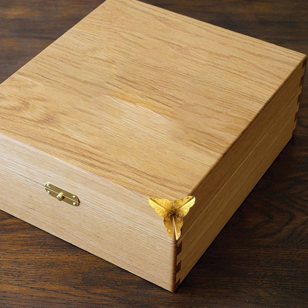 12 protezioni angolari in ferro, oro, per scatole e contenitori