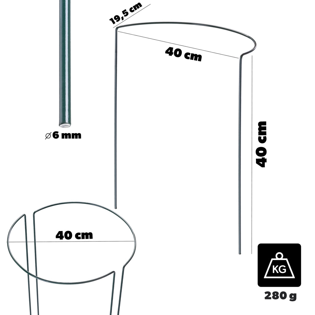 KADAX Supporto piante semicircolare 40 cm, 4 pz
