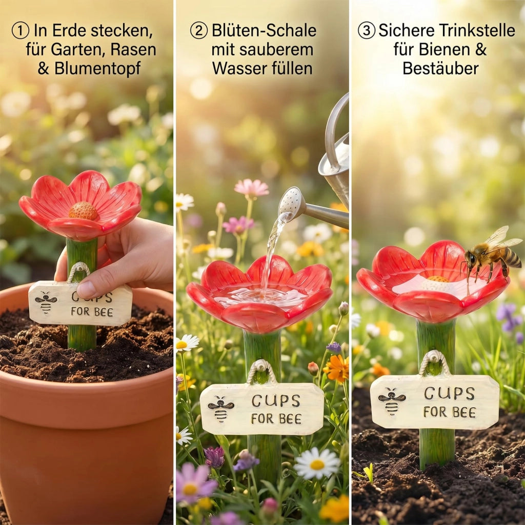 Abbeveratoi per api, confezione da 4 pezzi, a forma di fiore, colorati, con supporto per targhette identificative