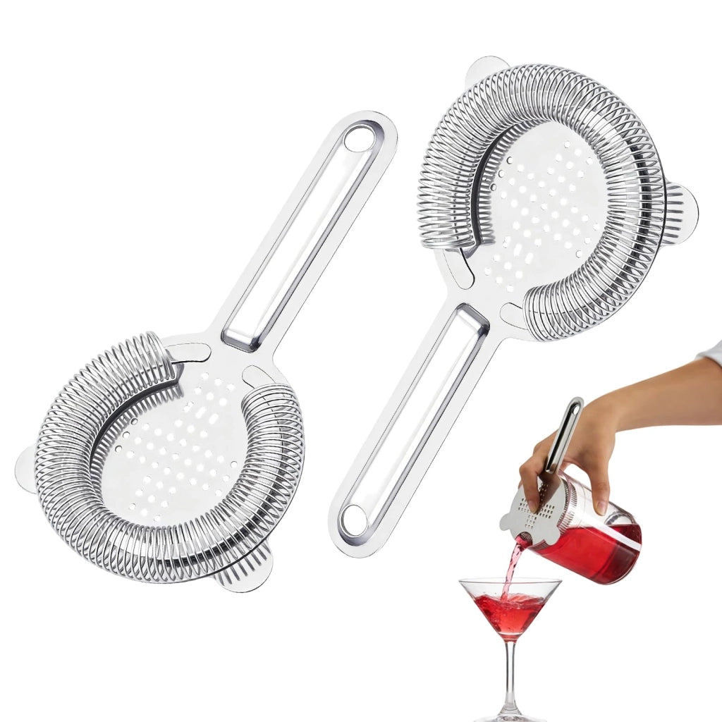 Set da 2 pezzi per cocktail, setaccio da bar in acciaio inossidabile, dimensioni 16 x 9,6 cm