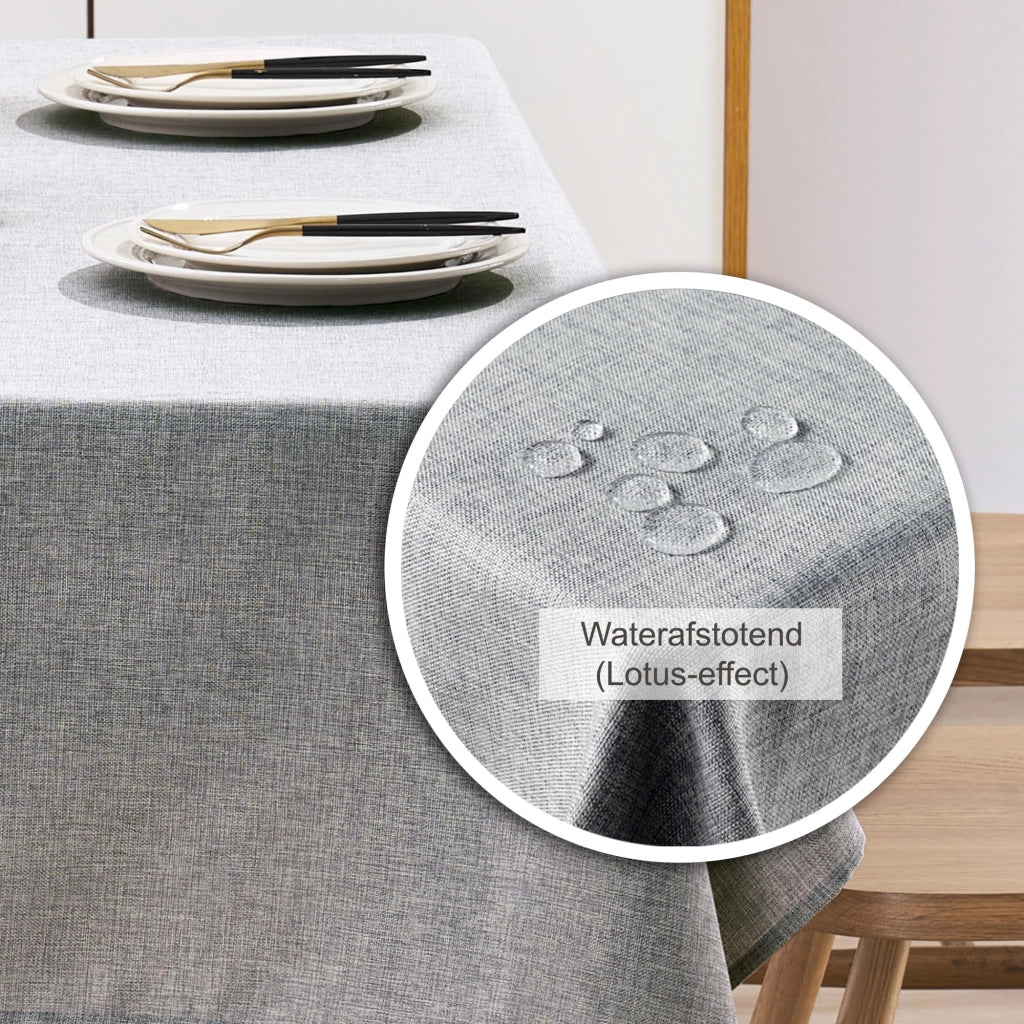 Tavolino Tafelloper, aspetto lino, idrorepellente, 40x220 cm, grigio