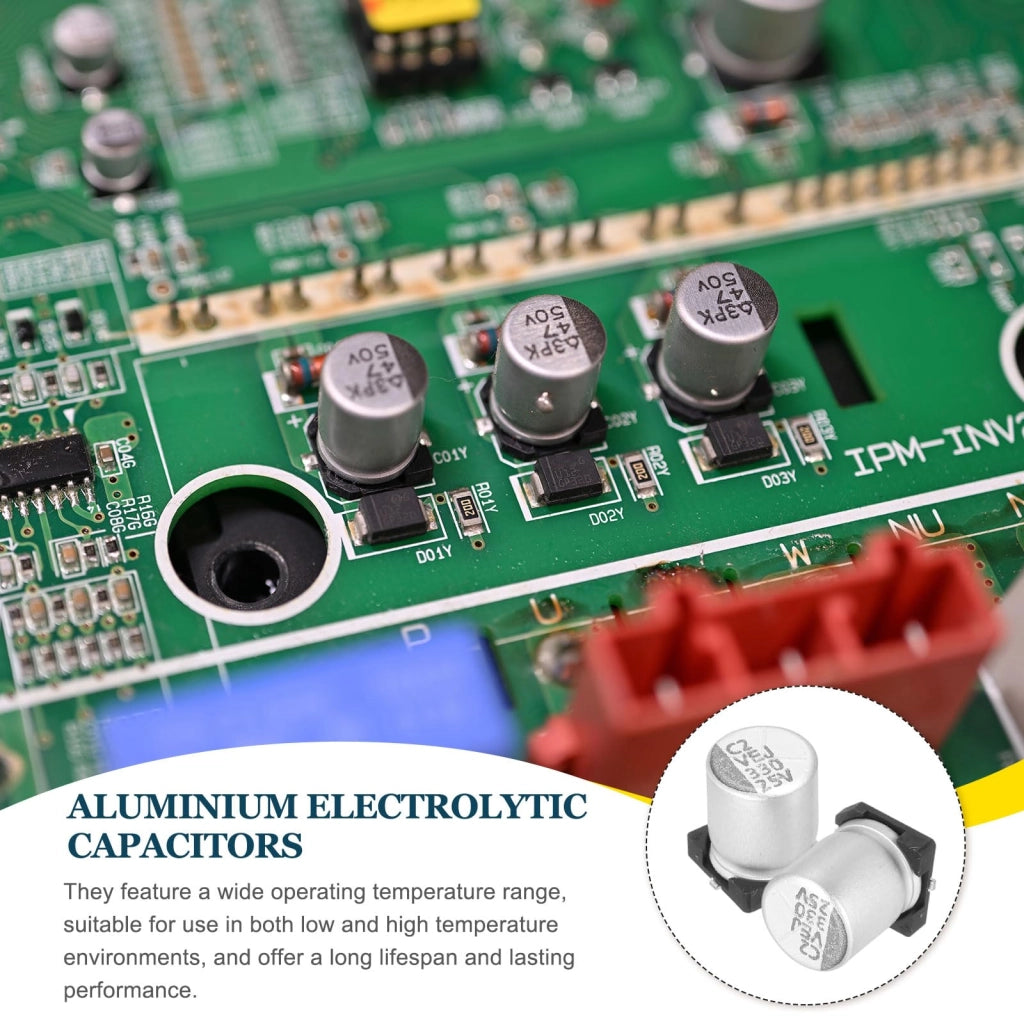 Condensatori elettrolitici in alluminio, 22 µF, 25 V, dimensioni 5x5,4 mm, confezione da 20 pezzi.