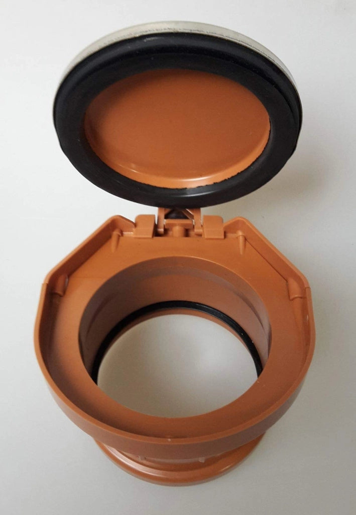 Valvola di non ritorno DN 150/160, in acciaio inossidabile, di colore arancione, per tubi HT/KG