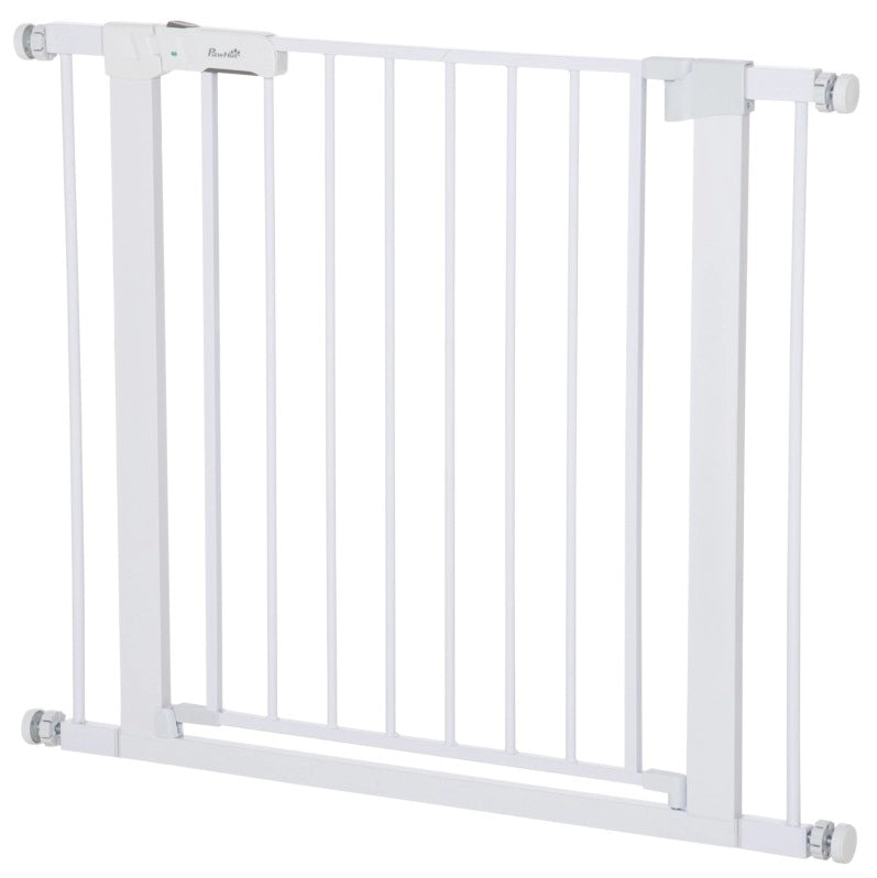 Cancelletto di sicurezza 75-96 cm in acciaio bianco, autochiusura, senza fori