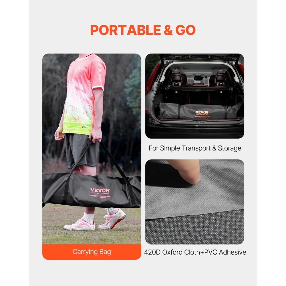 Porta da Calcio Portatile per Giardino e Allenamento SSJ12X6 in Acciaio e Fibra di Vetro con Borsa, Arancione 1828 x 3657 mm