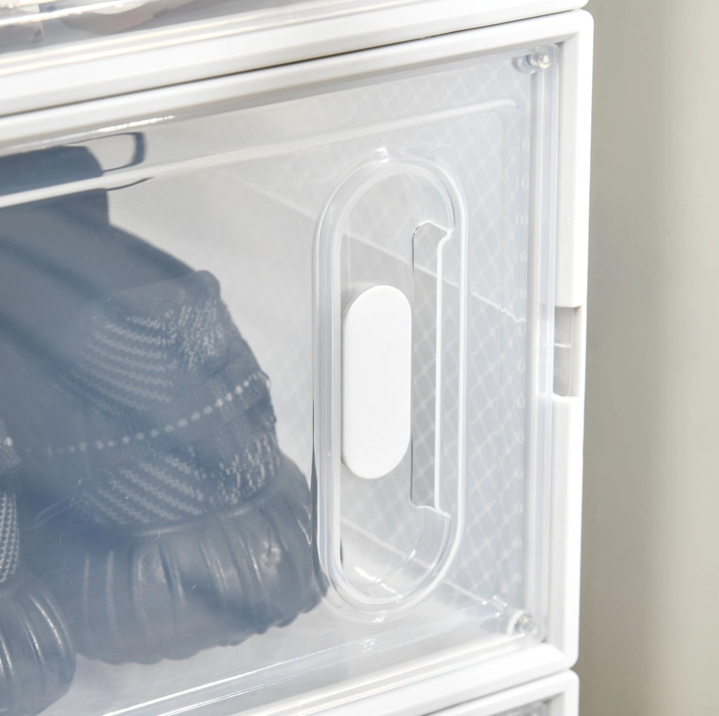 Scarpiera modulare trasparente in plastica, 8 scomparti