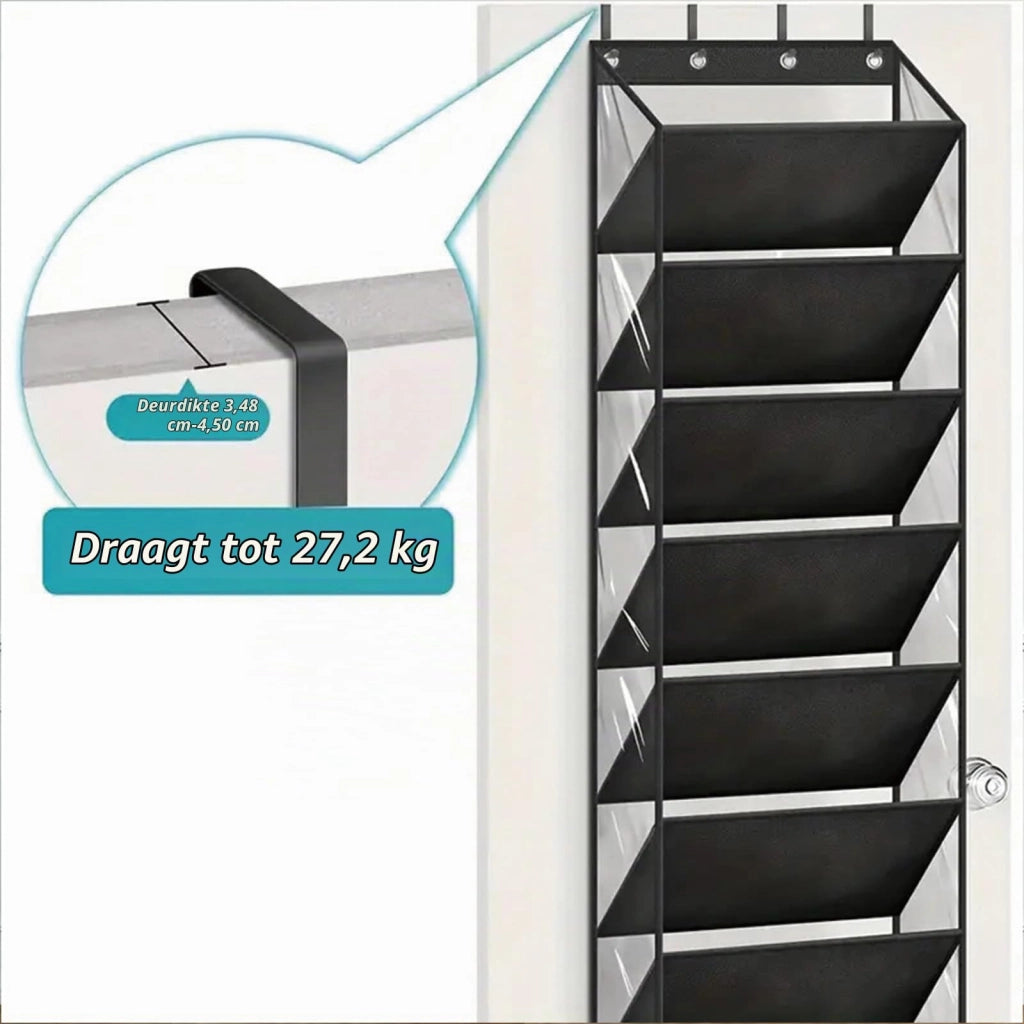 Organizzatore per scarpe da appendere alla porta, con 10 ripiani, capacità per 20 paia, altezza 180 cm