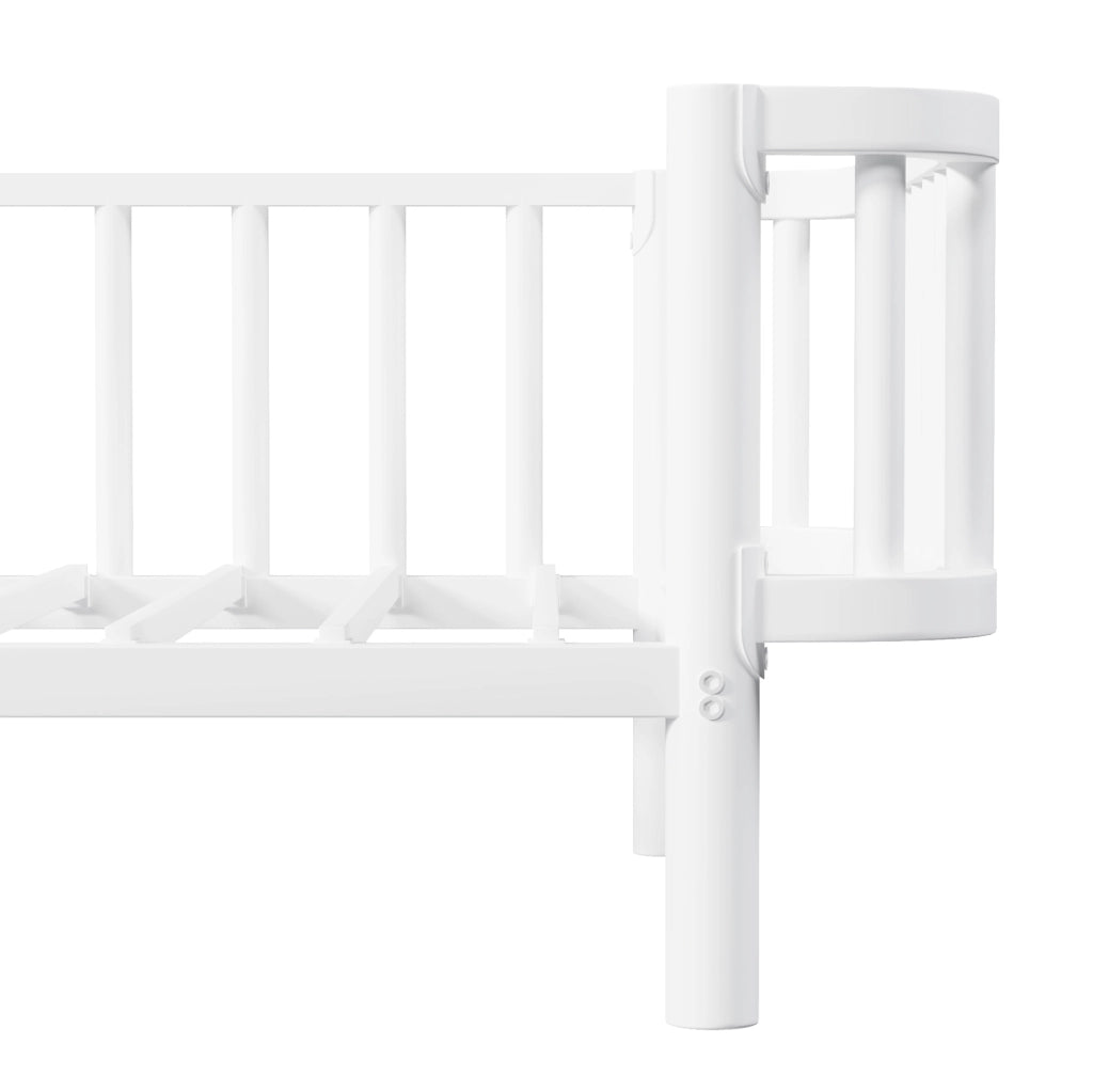 Letto divano in metallo bianco per materasso 90 x 200 cm