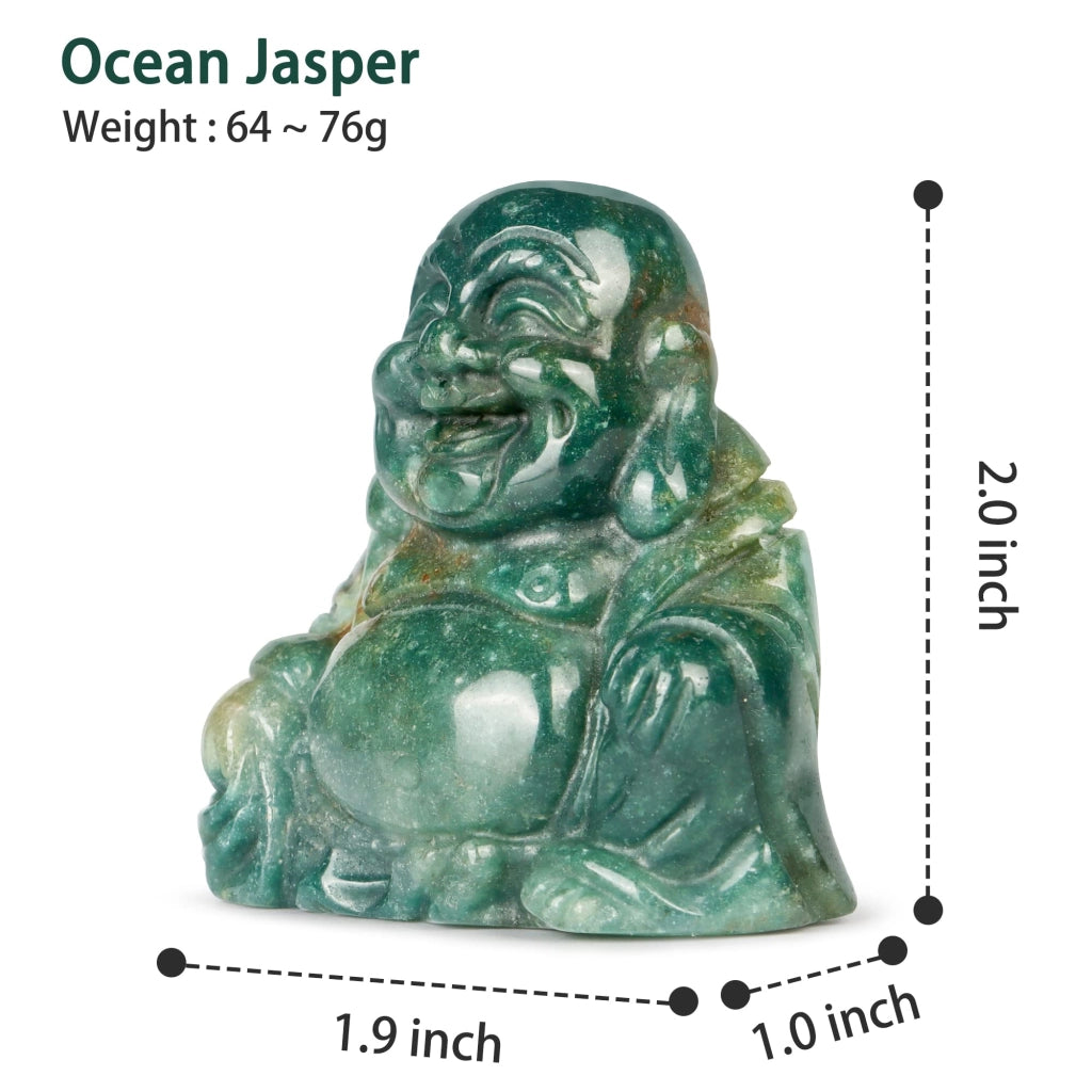 Statua del Buddha, 2 pollici, realizzata in pietra di giada oceanica
