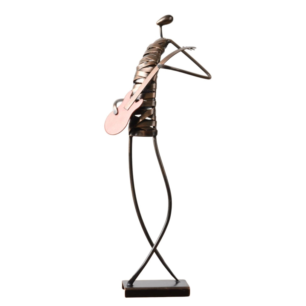 Scultura di un chitarrista metal, statua di un musicista, altezza 45 cm