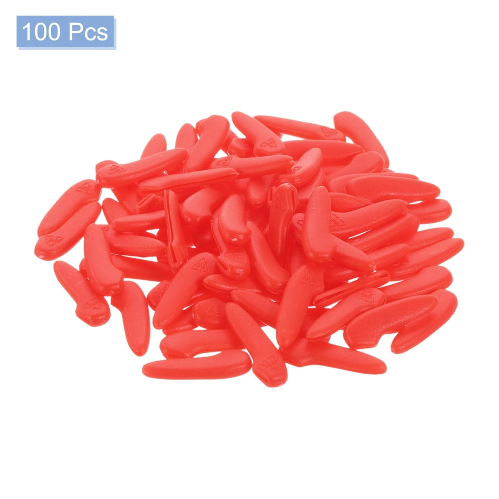 Protezioni per punte di coltelli, 100 pezzi, plastica, rosse, 26x8x4 mm
