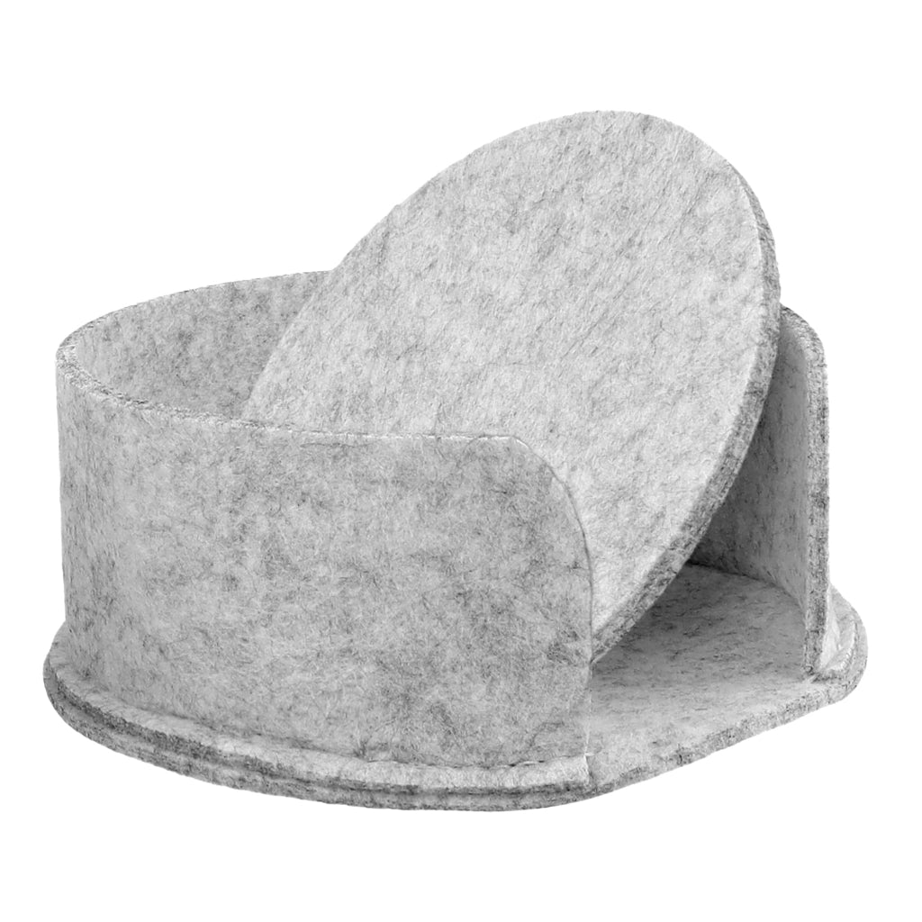 Sottobicchieri rotondi in feltro, diametro 10 cm, confezione da 60 pezzi, color grigio chiaro, con scatola