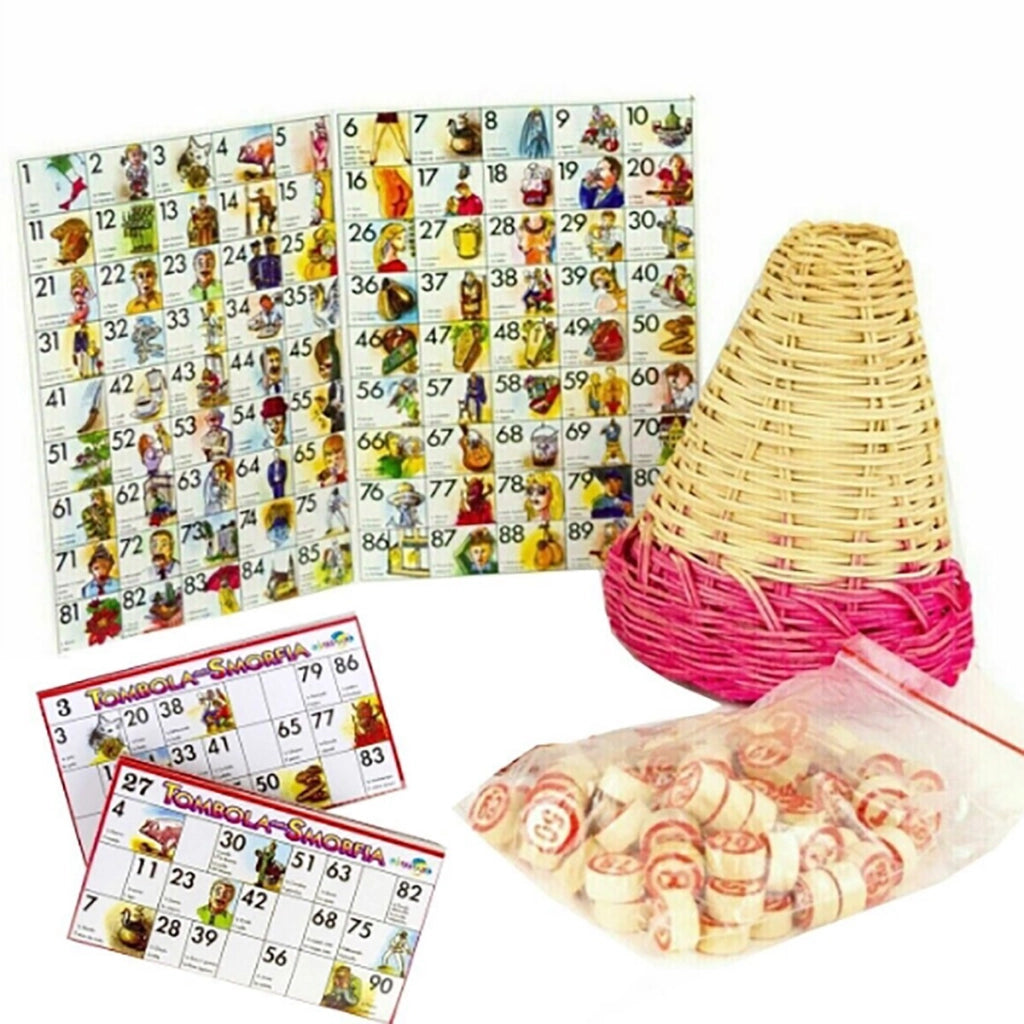 GIOCO NAPOLETANA LA SMORFIA 48 CARTELLE NUMERI PANARO GRANDE NATALE TABELLONE