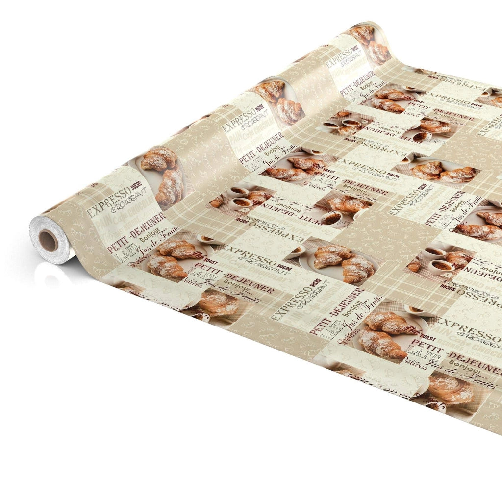 Tovaglia ovale in PVC, 140x200 cm, motivo caffè, lavabile