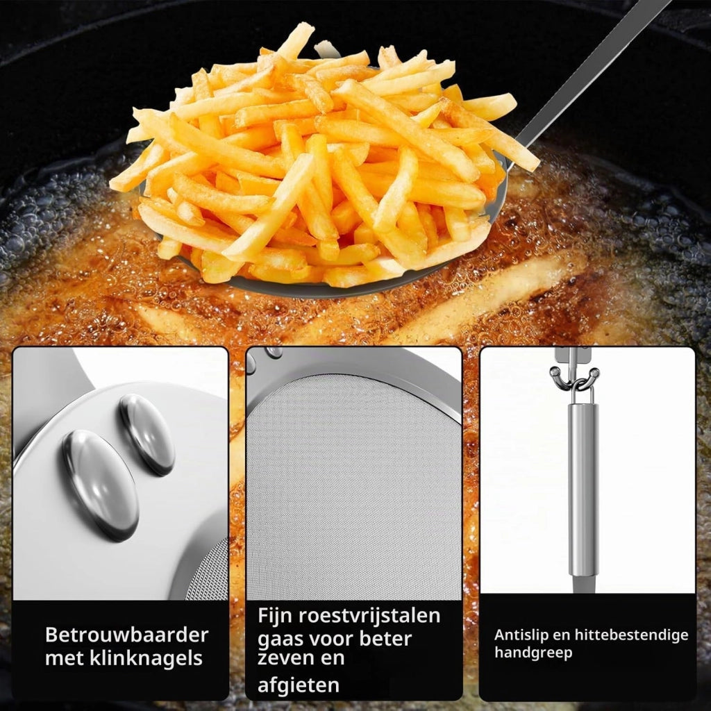 Set di 6 colini in acciaio inossidabile per fonduta, diametro 29 cm, cucchiai da fonduta in schiuma metallica, neri/rossi