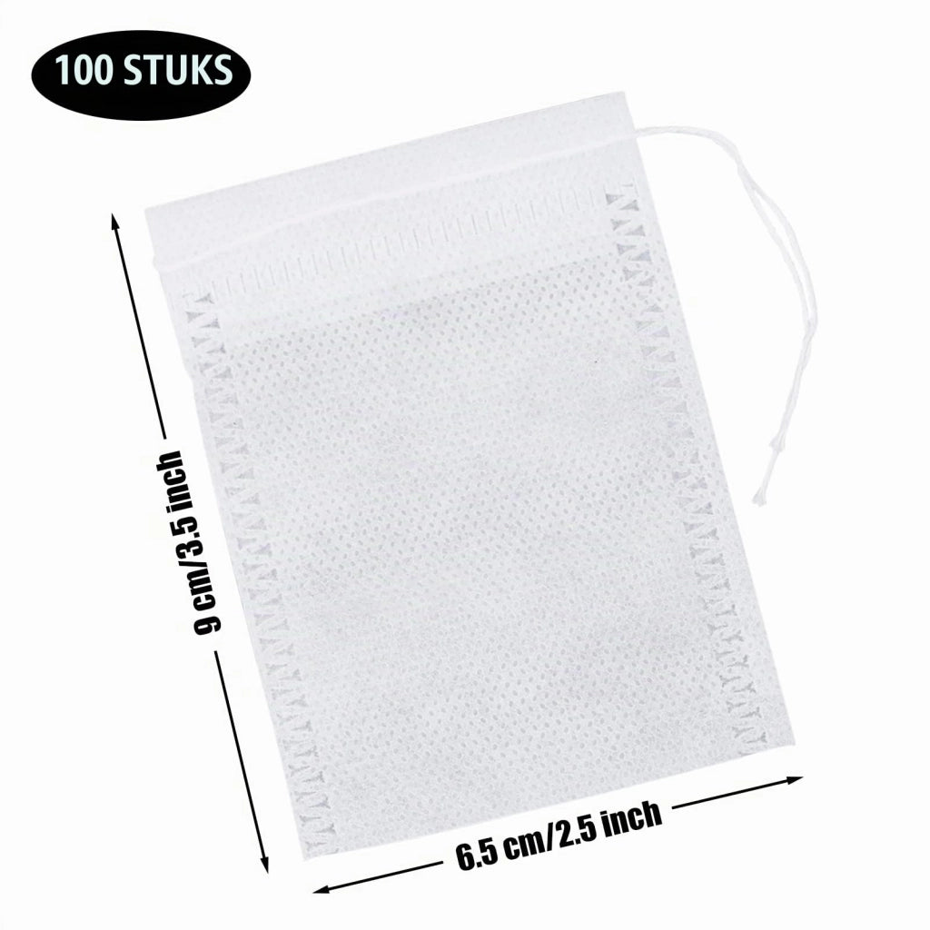 Sacchetti per tè riutilizzabili, 100 pezzi, 9x7 cm, con cordoncino