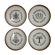 Set di 4 piatti piani, diametro 26 cm, in Vetroceramica, adatti al lavaggio in lavastoviglie