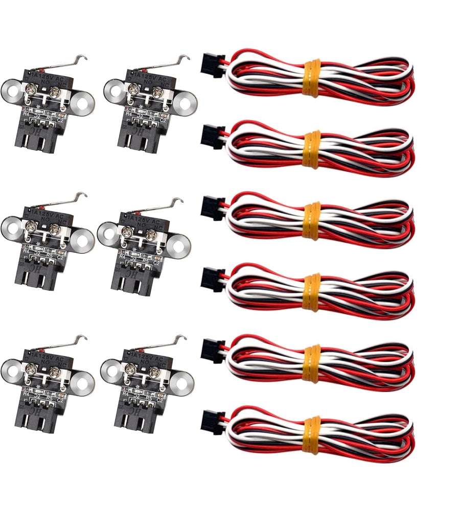 Set di 6 finecorsa per stampanti 3D, moduli meccanici finali con 3 pin e cavo da 1 metro per parti di stampanti 3D