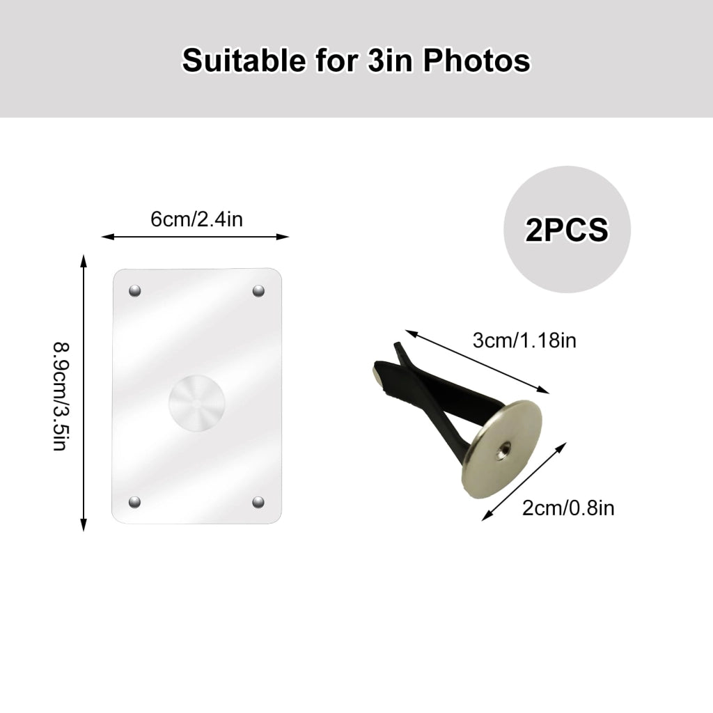 Set di 2 supporti magnetici in acrilico per fotocamere per auto, dimensioni 3,5 x 2,4 pollici