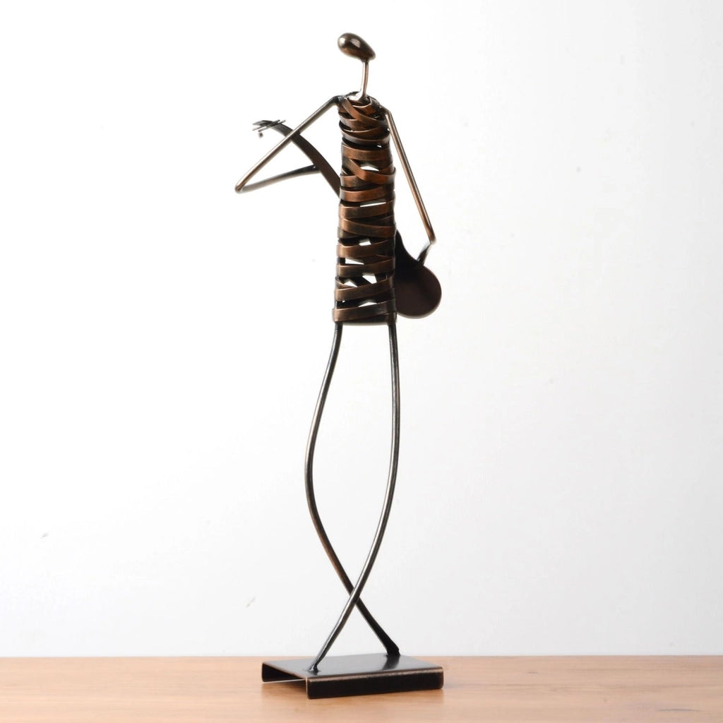 Scultura di un chitarrista metal, statua di un musicista, altezza 45 cm