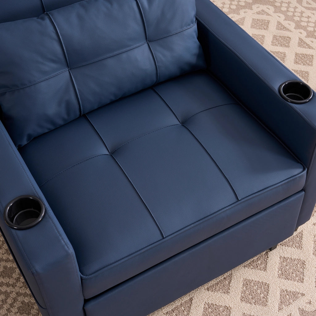Poltrona trasformabile 3 in 1 blu con funzione letto