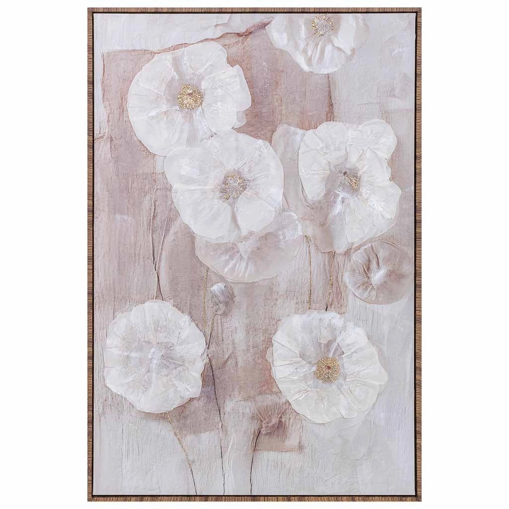 Quadro dipinto a mano con cornice in legno 83 x 4 x 123h cm