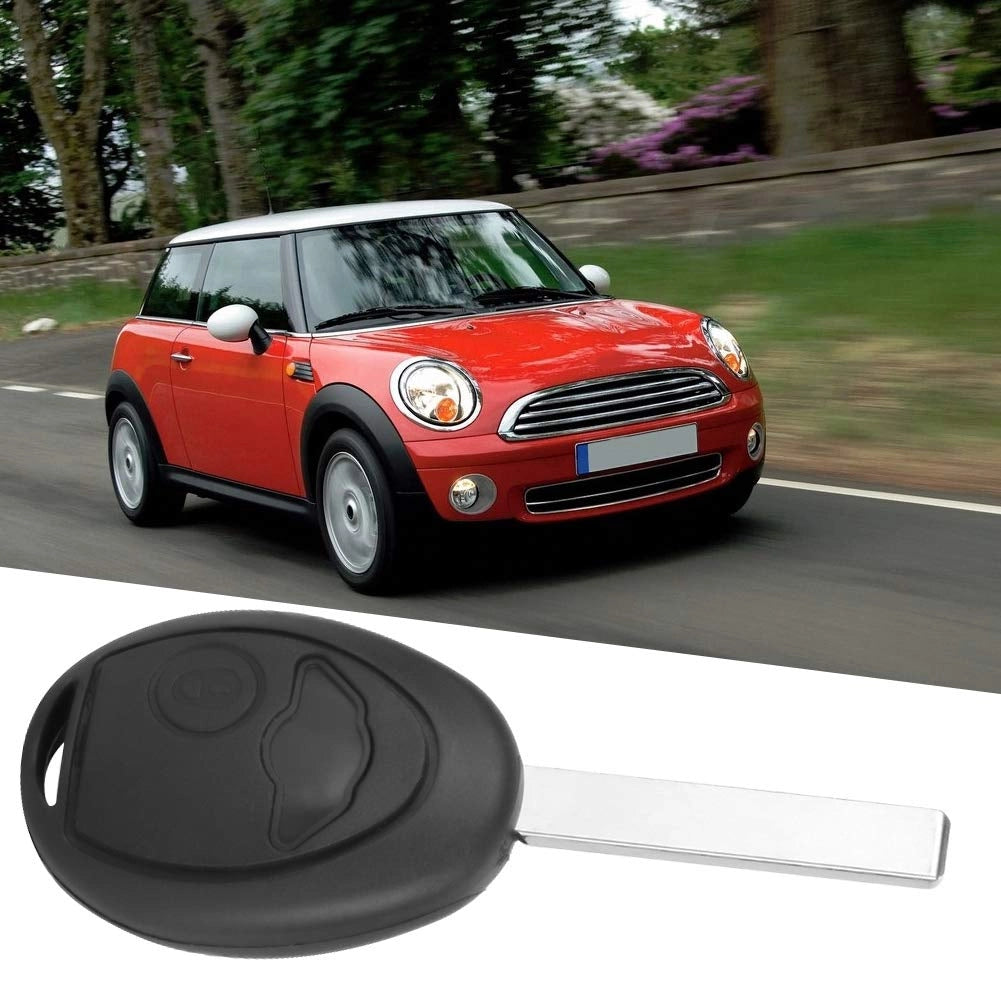 Custodia per chiave auto a 2 pulsanti, in ABS, colore nero, per Mini One S R50