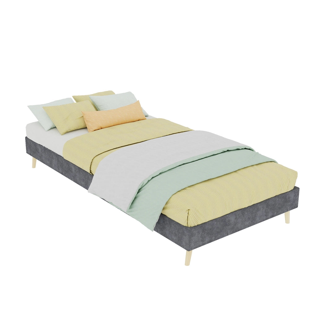 Struttura letto singolo 90x200 cm grigio scuro senza testiera