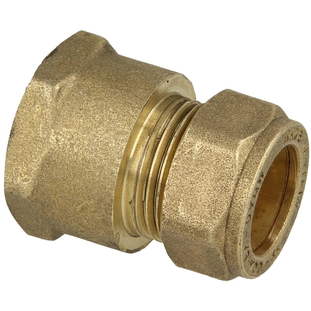 Raccordo a compressione in ottone, 15 mm x 3/4" BSP filettato interno, confezione da 2 pezzi.