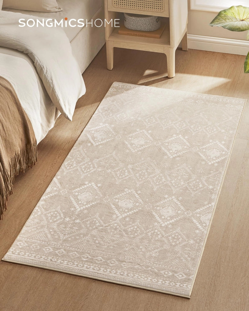 Tappeto in stile boho, 80x150 cm, a pelo corto, antiscivolo, lavabile in lavatrice