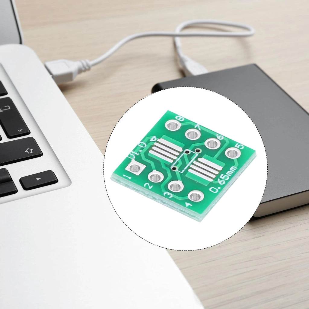 Adattatore SOIC-8 a DIP-8, confezione da 15 pezzi, dimensioni 12x12 mm, colore verde