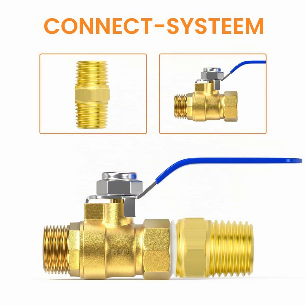 Set di 3 valvole a sfera in ottone, filettatura BSP da 1/2 pollice