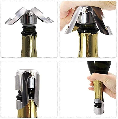 Set di cavatappi – 2 pezzi, per vino e champagne, in acciaio inossidabile