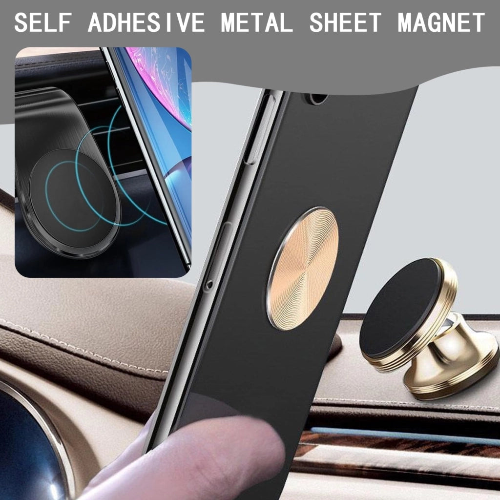 4 piastre magnetiche per supporti per cellulare, rotonde, autoadesive, universali