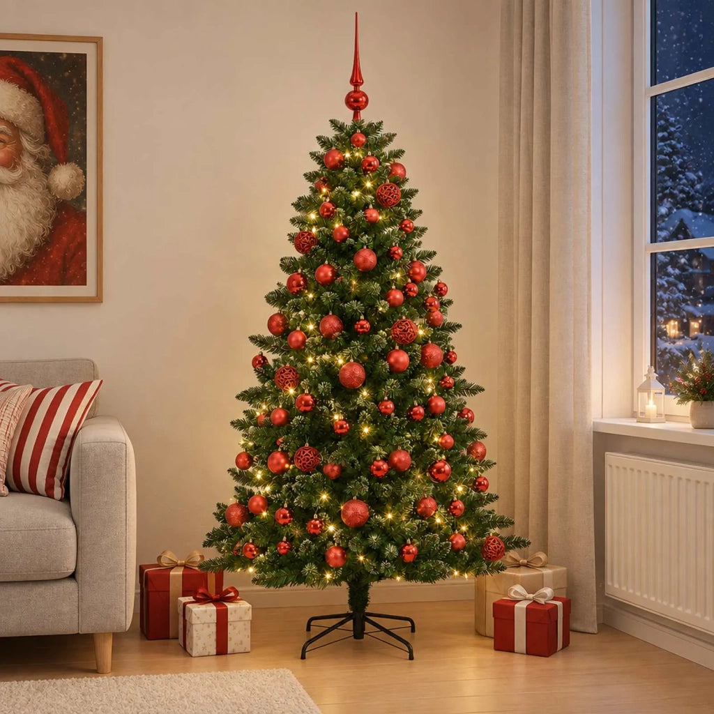 Albero di Natale Artificiale con Palline 210 cm 300 LED 3466859